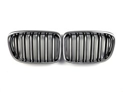 Решетка радиатора ноздри BMW X1 E84 2012–2015рік Черные Глянцевые Хром Рамка