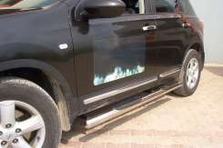 Бокові труби Nissan Qashqai 2007-2014, нержавіюча сталь, CAN (2 шт)