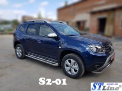 Бокові підніжки Premium Dacia Duster 2018-2024 / Renault Duster, Ø60 мм, нержавіюча сталь, CAN (2 шт)