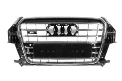 Передняя решетка радиатора SQ3 Audi Q3 2011-2015, черная с хромом, GT Tuning