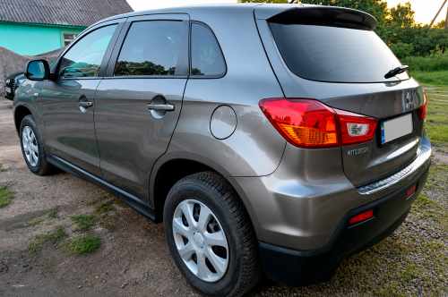 Накладка на задний бампер Mitsubishi ASX 2010-2019, нержавеющая сталь, Carmos