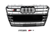 Передня решітка S-Style Audi A7 2010-2014, чорна з хромом, GT Tuning