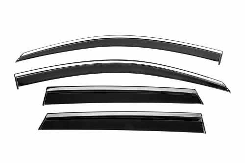 Вітровики Seat Ateca KH7 2016+, з хромованим молдингом, Niken Luxury (4 шт)