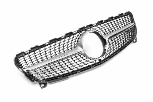 Передняя решетка Diamond Silver Mercedes A-class W176 2015-2018, Cixtai