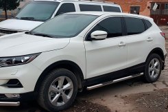 Боковые трубы Nissan Qashqai 2014-2021, нержавеющая сталь, CAN (2 шт) арт. dd151261