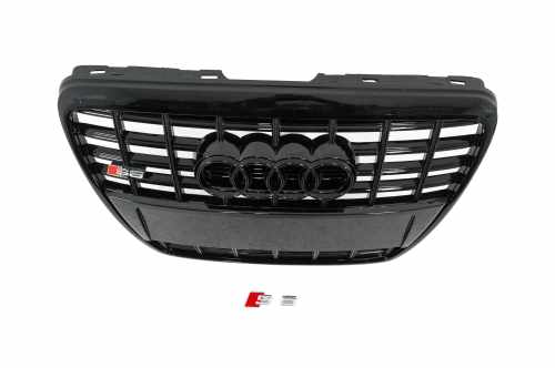Передняя решётка S-style Audi A6 C6 2004-2011, чёрная, GT Tuning