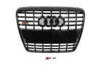 Передняя решётка S-style Audi A6 C6 2004-2011, чёрная, GT Tuning