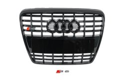 Передняя решётка S-style Audi A6 C6 2004-2011, чёрная, GT Tuning