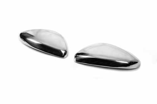 Накладки на дзеркала Peugeot 2008 A94 2013-2019, нержавіюча сталь, Carmos (2 шт)