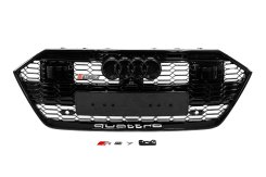 Передняя решетка RS-Style с надписью Quattro Audi A7 2018+, черная, GT Tuning