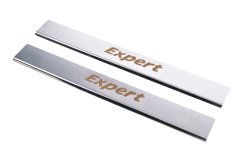 Накладки на пороги Peugeot Expert 2007-2016, нержавіюча сталь, Carmos (2 шт)