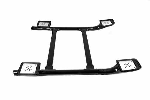 Рейлінги Toyota Hilux AN120 2015+, чорні, Shark, з поперечинами, Erkul (2 шт)