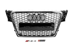 Передняя решетка радиатора RS-Style V-2 Audi A4 B8 2007-2011, черная с хромом, GT Tuning