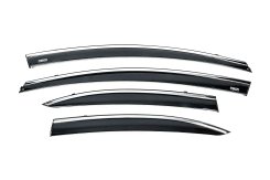 Вітровики Honda Civic Sedan VIII FD/FK 2006-2011, з хромованим молдингом, Niken Luxury (4 шт)
