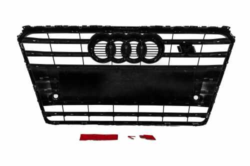 Передня решітка S-Style Audi A7 2010-2014, чорна з хромом, GT Tuning