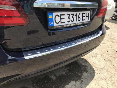 Накладка на задній бампер Mercedes B-class W246 2011-2018, нержавіюча сталь, Carmos