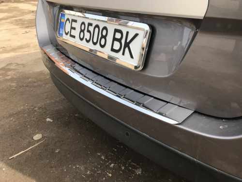 Накладка на задній бампер Renault Scenic/Grand 2009-2016, нержавіюча сталь, Carmos