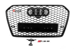 Передняя черная решетка радиатора RS-style Audi A6 C7 2014-2018, GT Tuning