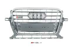 Передняя решетка радиатора SQ-Style Audi Q5 2012-2017, серая с хромом, GT Tuning