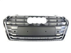 Решетка радиатора Silver Chrome ( в стиле S5 ) на AUDI A5 B9 2016-2020 года
