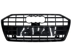 Решетка радиатора Full Black (в стиле S6 под камеру без радарів) для AUDI A6 C8 2018–2023