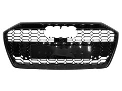 Решетка радиатора Full Black (в стиле RS6 под камеру буз радарів) для AUDI A6 C8 2018–2023