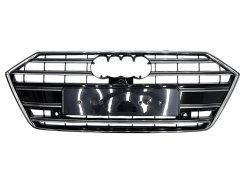 Решетка радиатора Chrome Black (в стиле S7 под камеру без радарів) для AUDI A7 4K 2017–2023