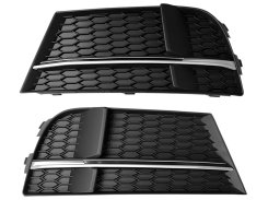 Решетка в бампер Silver Black (в стиле S3) S-Line для AUDI A3 8V 2016–2020