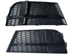 Решетки в бампер Full Black ( в стиле S3 ) S-Line на AUDI A3 8V 2016-2020 года