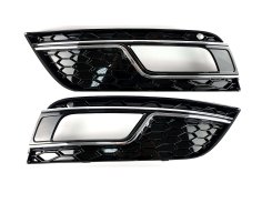 Грати в бампер Audi A4 B8 2011–2015г For ACC в стиле RS Black Silver