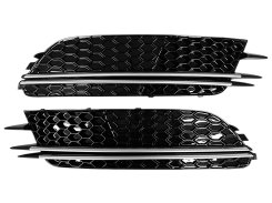 Грати в бампер Audi A6 C7 12-15г у стиле RS Black Silver