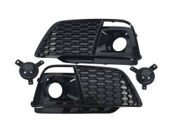 Решетка в бампер Full Black (SQ5 под дистроник) S-Line для AUDI Q5 80A 2016–2020