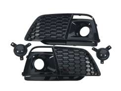 Решетка в бампер Full Black (SQ5 под дистроник) S-Line для AUDI Q5 80A 2016–2020