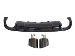 Диффузор (заднего бампера) Full Black/Black Pipe (в стиле RS5) S-Line для AUDI A5 B9 2016–2020