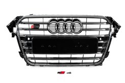 Передняя решетка S-Style Audi A4 B8 2012-2015, черная с хромом, GT Tuning