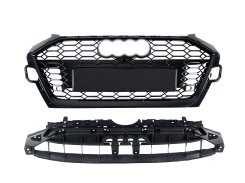 Решетка радиатора Full Black (стиле RS4) для AUDI A4 B9 2019–2023