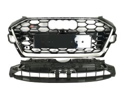 Решетка радиатора Chrome Black (в стиле S4) для AUDI A4 B9 2019–2023