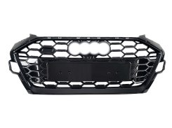Решетка радиатора Full Black Gloss (в стиле S4) для AUDI A4 B9 2019–2023