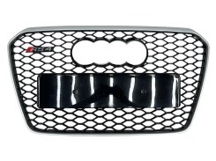 Решетка радиатора Audi A5 2011–2016 рік Чорна с сірою рамкою (в стиле RS)