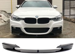 Губа (переднего бампера) Черный глянец (M-Performance) V2 для BMW 3 Series F30 / F31 2011–2018