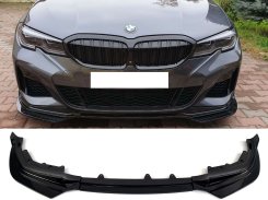 Диффузор переднего бампера (губа) для BMW 3 Series G20 G21 2019–2022 рік Черный глянец