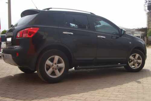 Бокові труби Nissan Qashqai 2007-2014, чорні, нержавіюча сталь, CAN (2 шт)