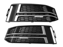 Решетка в бампер Silver Black (S4) S-Line для AUDI A4 B9 2015–2019