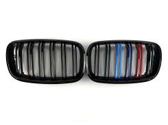 Решітка радіатора ніздрі BMW X5 Series E70 2007–2013рік Чорний Глянець Триколор