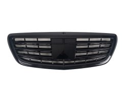 Решетка радиатора Full Black под камеру AMG S63 на Mercedes-Benz S-Class W222 2013-2017 года