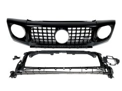 Решетка радиатора Full Black + рамки для фары GT на Mercedes-Benz G-Class W463 2018–2022