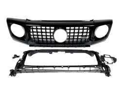 Решетка радиатора Full Black + рамки для фары GT на Mercedes-Benz G-Class W463 2018–2022