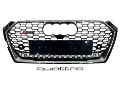 Решетка радиатора Chrome Black (в стиле RS5 под камеру) Quattro для AUDI A5 B9 2016–2020