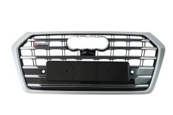 Решетка радиатора Black Silver (в стиле SQ5) на Audi Q5 80A 2016-2020 года
