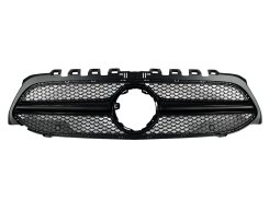 Решетка радиатора Full Black (без места под камеру) AMG для Mercedes-Benz A-Class W177 2018–2022